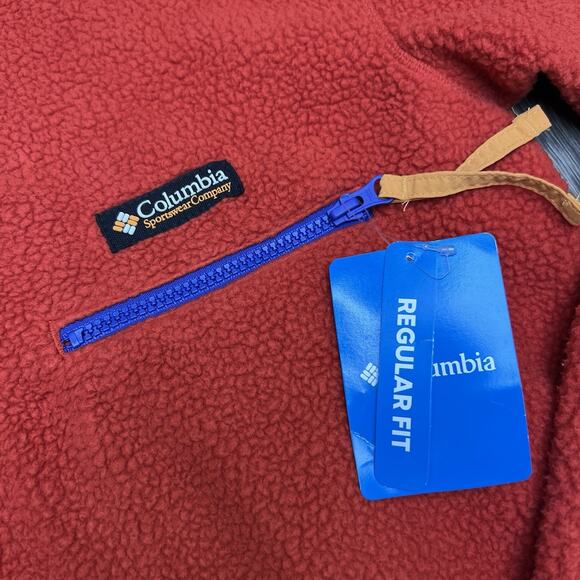 Columbia 1/2 Snap Jacket Size Small Mens Red Orange Helvetia $85 - Picture 7 of 12